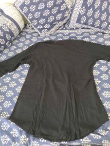 Black Long Kurta Style Top