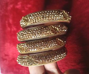 Golden Bangle Set with Charms