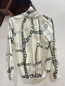 royal Print Tie Neck Top