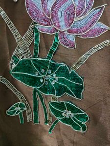 Silk Kurta with Floral Embroidery