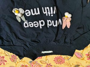 Navy Blue Oversized Stretchable Top