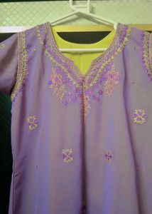 Salwar Kameez Set - Yellow &amp; Lavender Suits