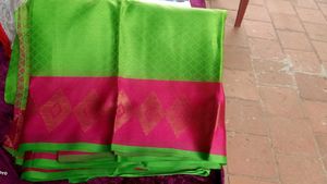 Green &amp; Pink Saree