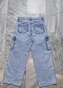 H&amp;M Acid Wash Cargo Jeans