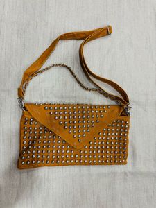 Leather Studded Envelope Bag