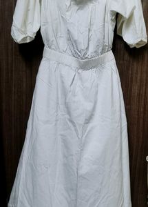 Puff Sleeve Dress With Hair Accessories
