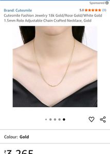 18k Gold Rolo Chain Necklace