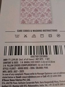 Cresta D&#39;DECOR Wood Rose Floret Double Bedsheet