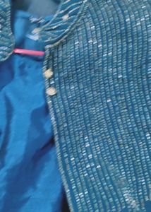 Elegant Teal Embellished Indian Outfit