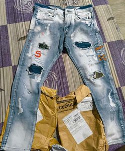 Distressed Denim Jeans