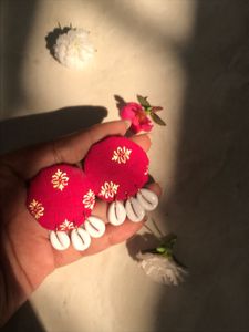 Red &amp; Shell Earrings
