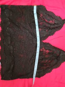 Black Satin &amp; Lace Camisole Set