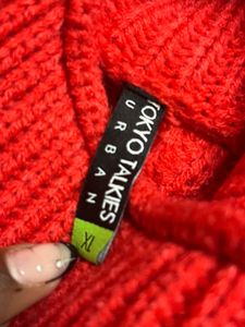 Coral Ribbed Knit Turtleneck