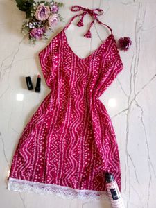 🆕 Viral Halter Neck Corset Short Kurta😍✨