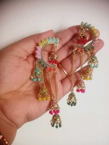 Colorful Jhumka Ear Cuff Earrings