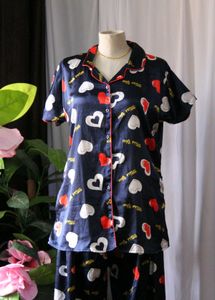 Heart Print Pajama Set