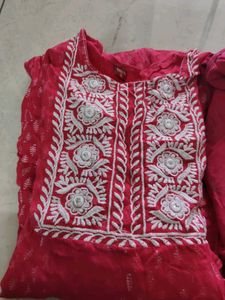 Pink Embroidered Kurta Set