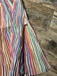 Multicolour Pleated Slit Skirt - Zara
