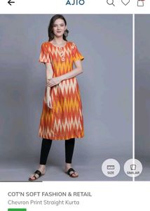Stylish Orange Ikat Kurta