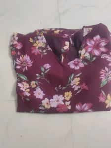 Floral Maroon Top