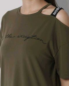 Olive Green Cut-Out T-Shirt