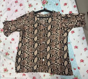 PlusS Studio Snakeskin Print Top XL