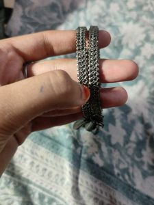 Stylish Silver Bangle Set