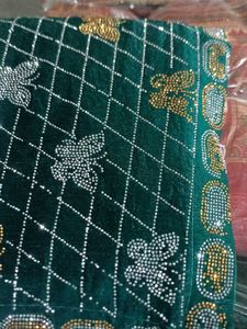 Elegant Green Embroidered Saree with Blouse