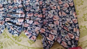 Falred Cute Leafprint Pink Blue Midi Dress