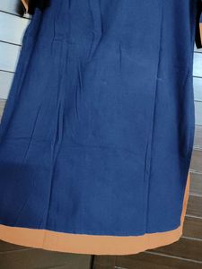 Melange Women Blue Cotton Kurta