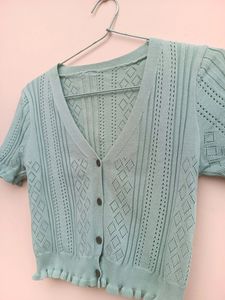 Pastel green cardigan top