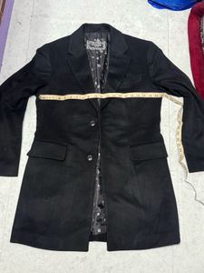 Unisex Black Formal Cashmere Soft Fabric Coat