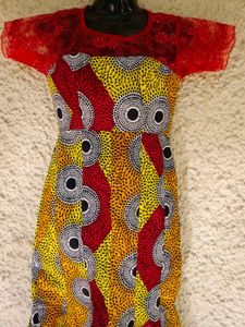 Red &amp; Yellow Patterned African style Dress