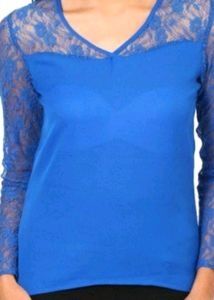 The Vanca Full Sleeves Blue Top