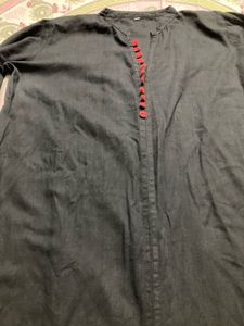Black Nice Long Kurty Inside Pocket