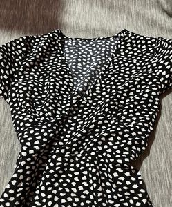 Black &amp; White Polka Dot Ruffle Dress