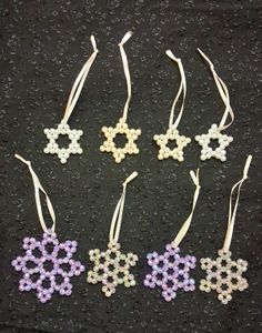 Beaded Star Ornaments - Set of 8