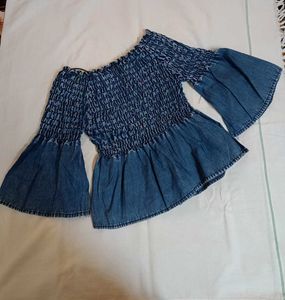 Denim Off-Shoulder Top