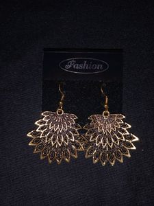 Golden Oxidised  Earring