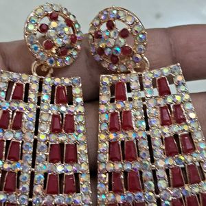 New Fashion Trendy Party Wear Red Earrings