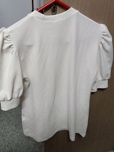 White Puff Sleeve Top