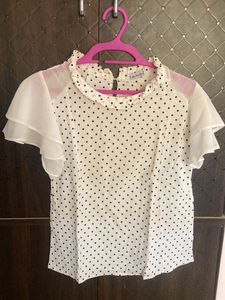 Polka Dot Ruffle Top