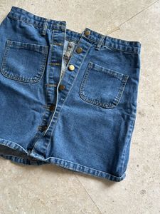 Front Pocket Denim Skirt