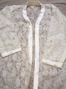 Off white long net shrug