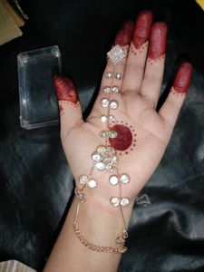 Hand Bracelet Attached Ring