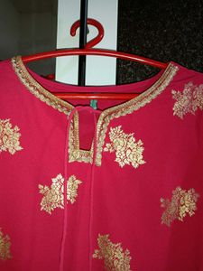 Elegant Pink &amp; Gold Kurta