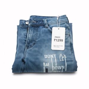 Graphic Print Denim Jeans
