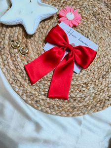 Hot Red Classic Bow Clip