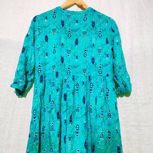 Melange Light Blue Long Dress