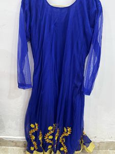 Royal Blue Color Embroidered Suit